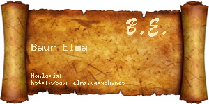 Baur Elma névjegykártya